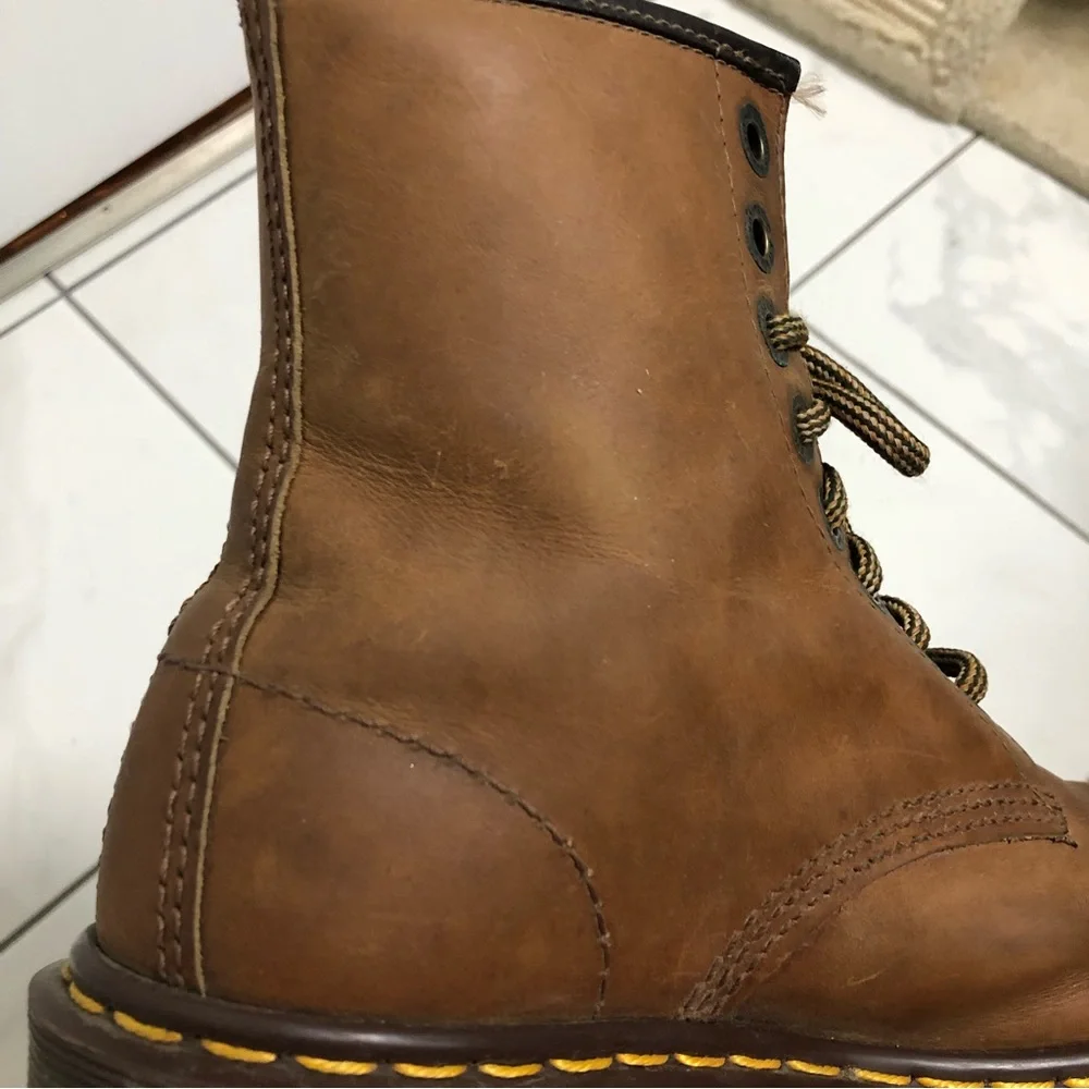 Vintage Dr. Martens Brown Platform Boots - Picture 10 of 16